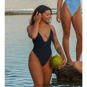 Black Original Cut one piece swim suit